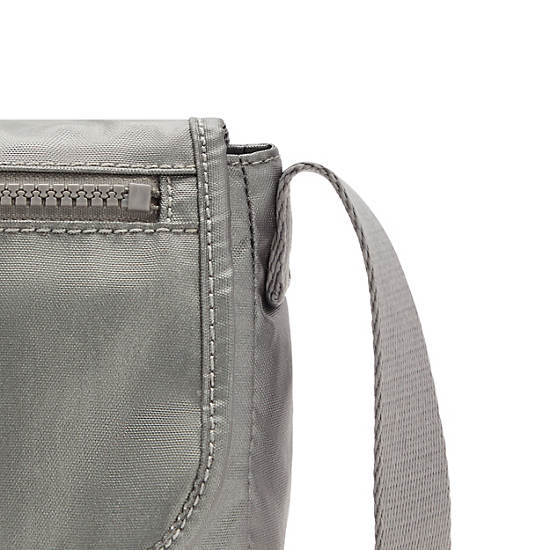 Kipling Sabian Metallic Crossbody Mini Bag Moon Grey Metallic | CA 1347EB